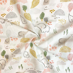 Printed Cotton FICELLE White / Gray Multicolored